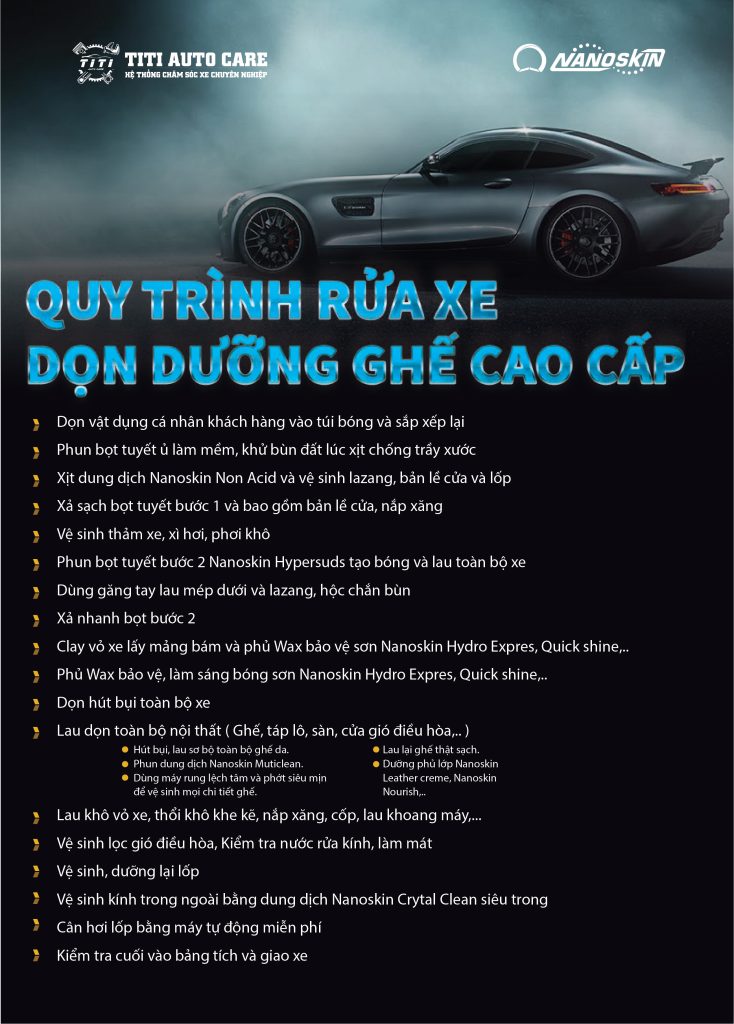 Quy trình rửa xe dưỡng ghế cao cấp tại titi auto care