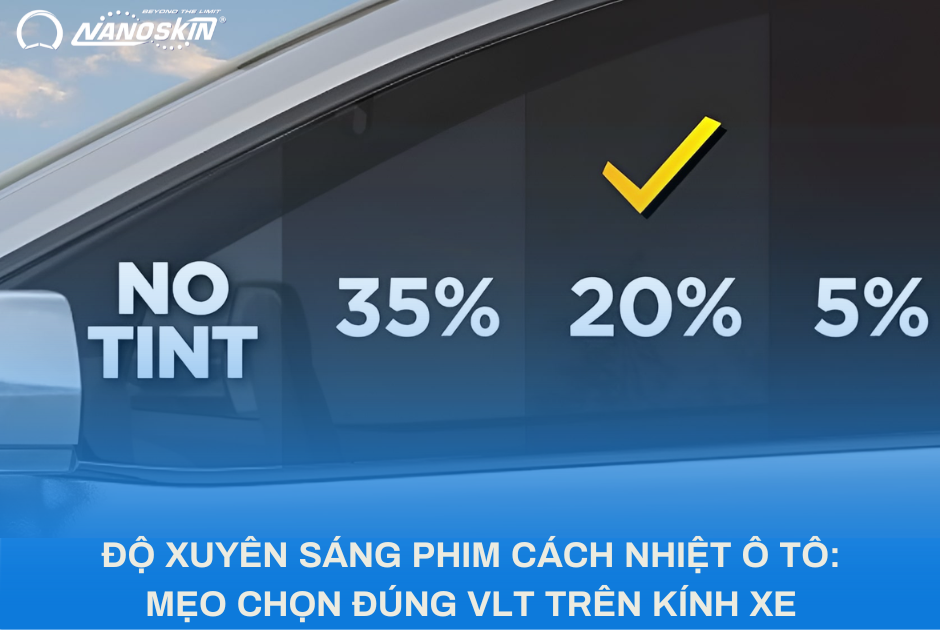 ĐỘ XUYÊN SÁNG PHIM CÁCH NHIỆT Ô TÔ: MẸO CHỌN ĐÚNG VLT TRÊN KÍNH XE